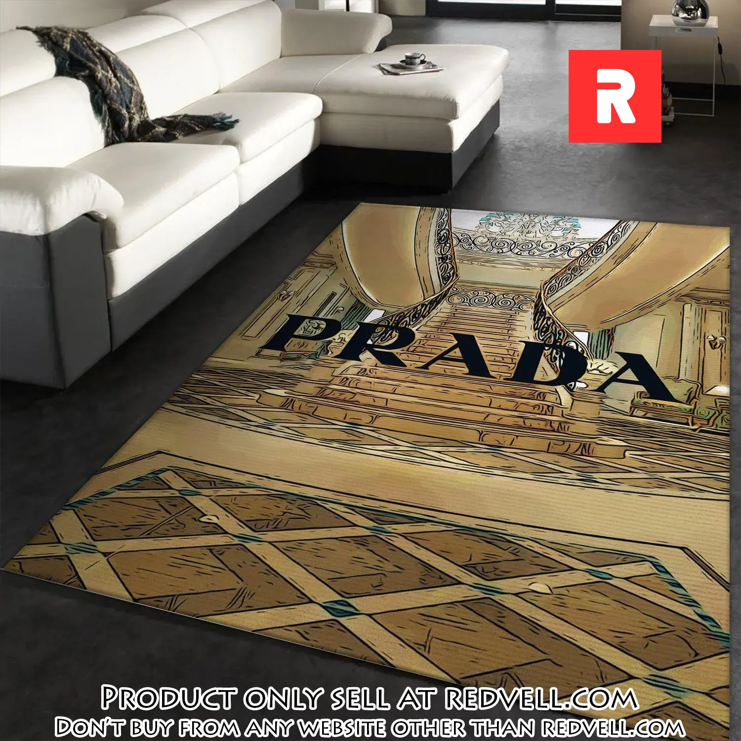 Prada fashion area rug fashion brand rug floor decor home decor rv4611866